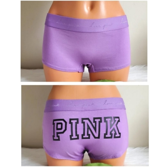 VICTORIA'S SECRET PINK LOGO BOYSHORT PANTY SIZE M 💖 - Picture 1 of 3